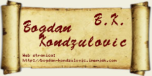 Bogdan Kondžulović vizit kartica